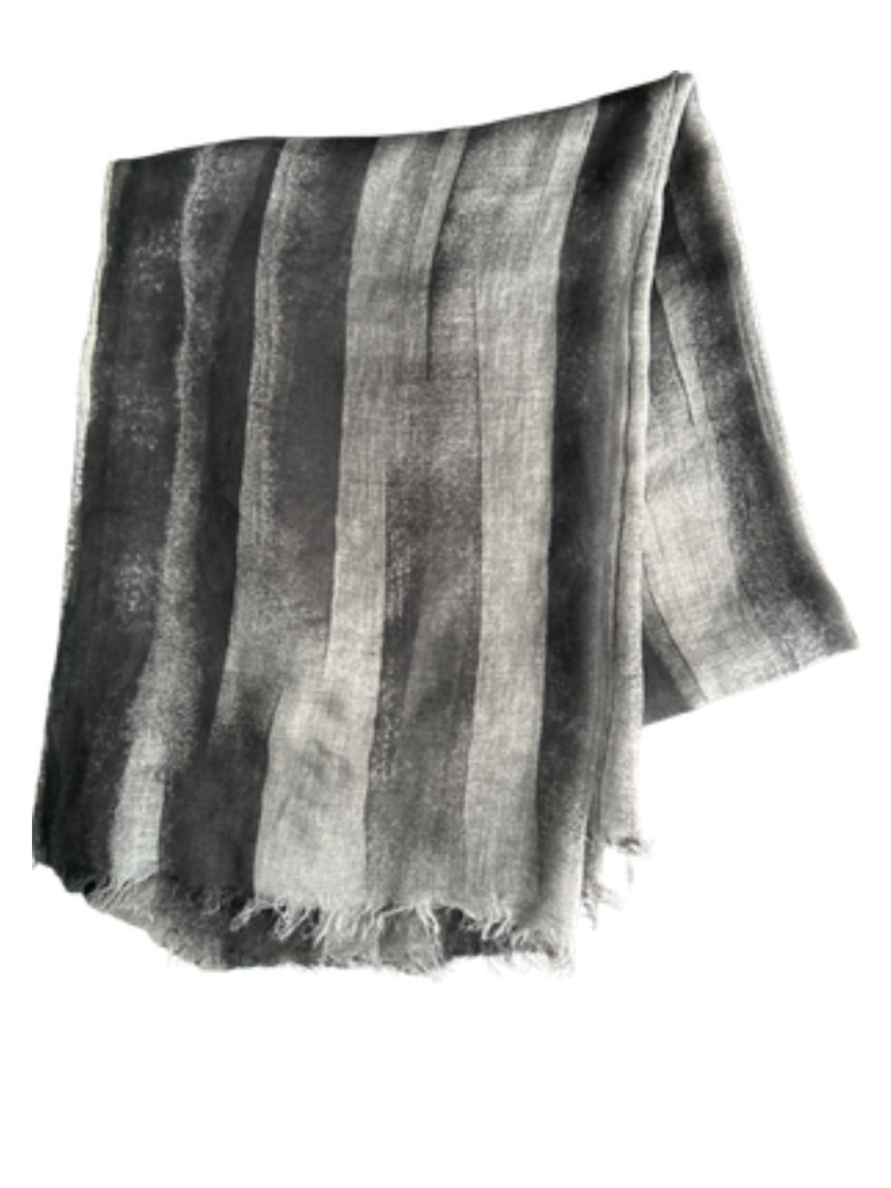 Striped Lightweight Cashmere blend large Gray Scarf